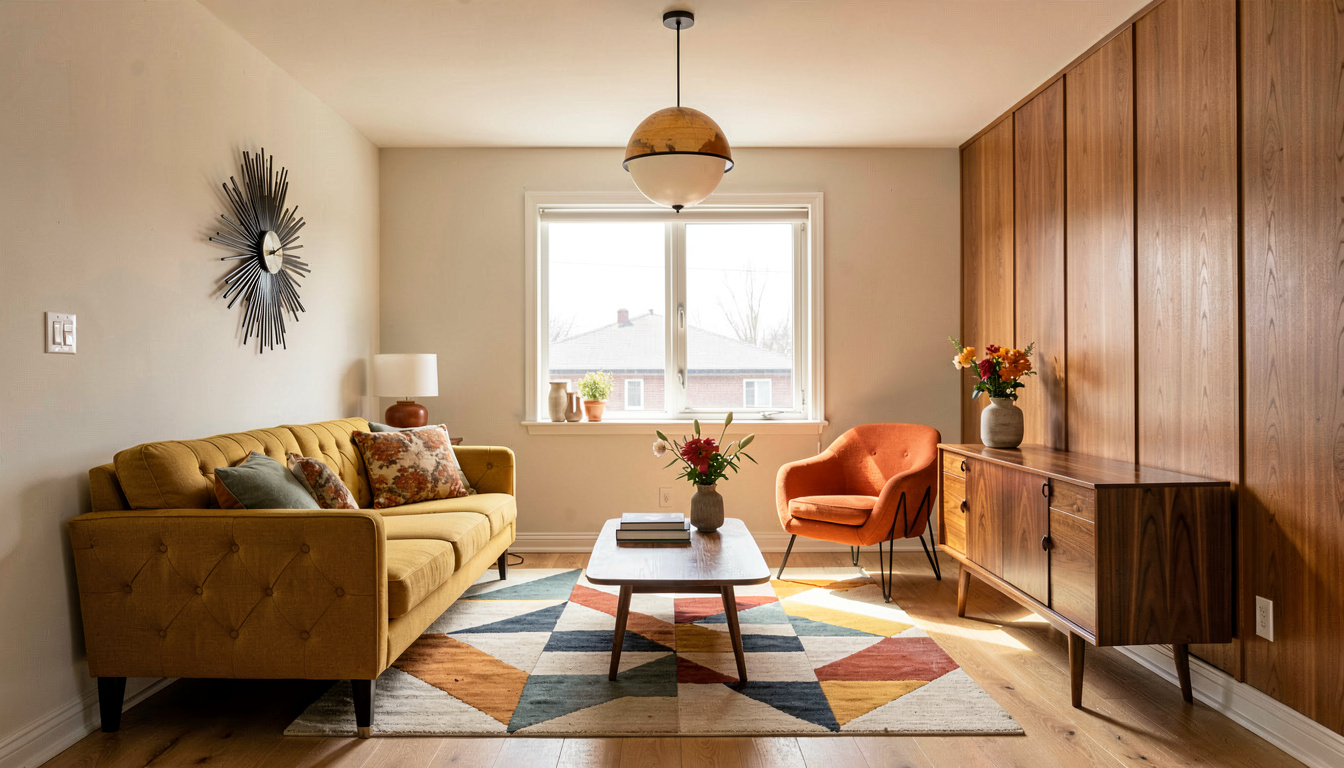 Living room in Mid-Century style