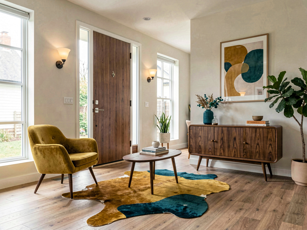 Mid-Century Modern entryway design